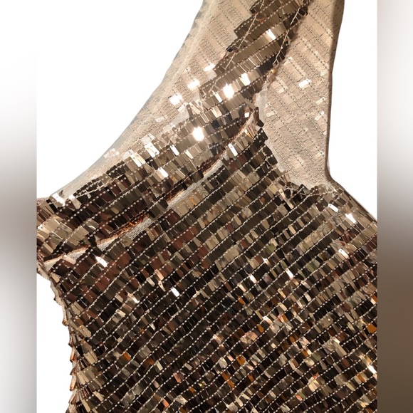 Free People Womens Sequin Halter Ribbon Tie Top in Rose Gold NWOT size M - Picture 12 of 12